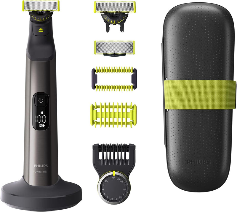 Philips OneBlade Pro 360 Face & Body – Elektrischer Bartschneider, Rasierer und Bodygroomer, 2x 360-