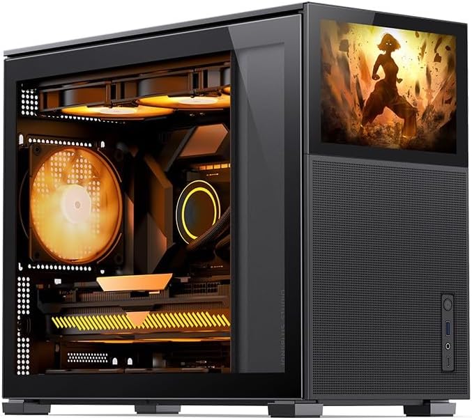 Jonsbo D31 MESH Bildschirm mATX Gehäuse, Gehärtetes Glas - schwarz