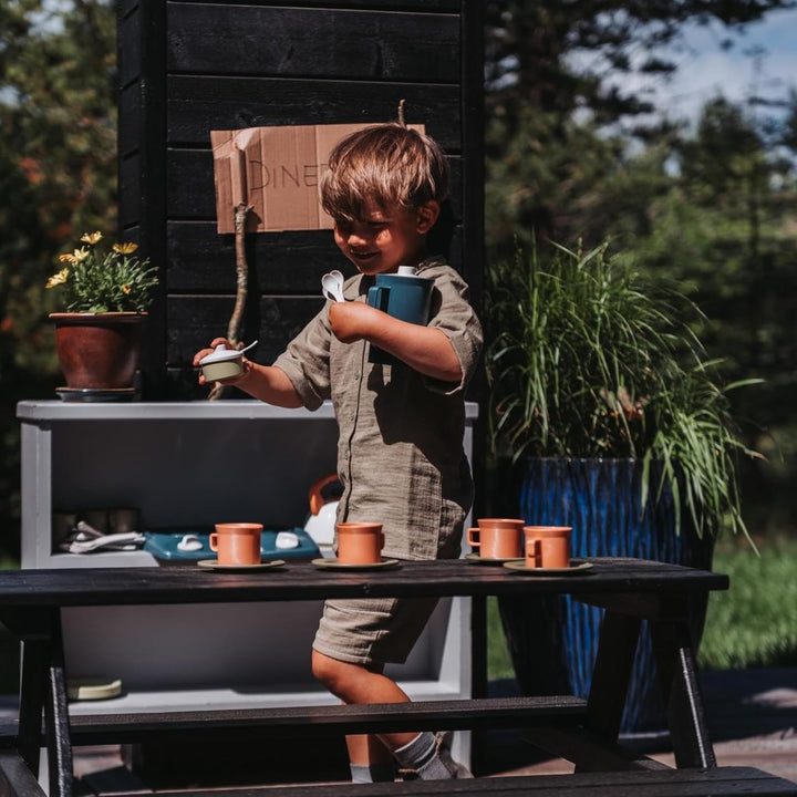 Dantoy Bio Kaffeeservice Geschenk Box Kinder Lernspielzeug Outdoor Fun | 17 teilig | aus Bio Kunstst