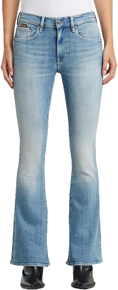 G-STAR Damen 3301 Flare Jeans 23W / 30L Blau (Sun Faded Summer Sky D21290-d441-h099), 23W / 30L Blau