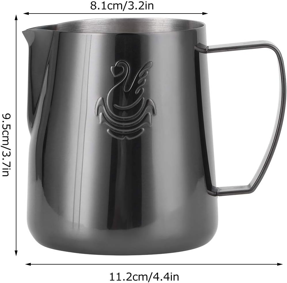 400ml Milchschaumkrug, Edelstahl Barista Milchkännchen Milchbecher Krugbecher Becher für Barista Ste