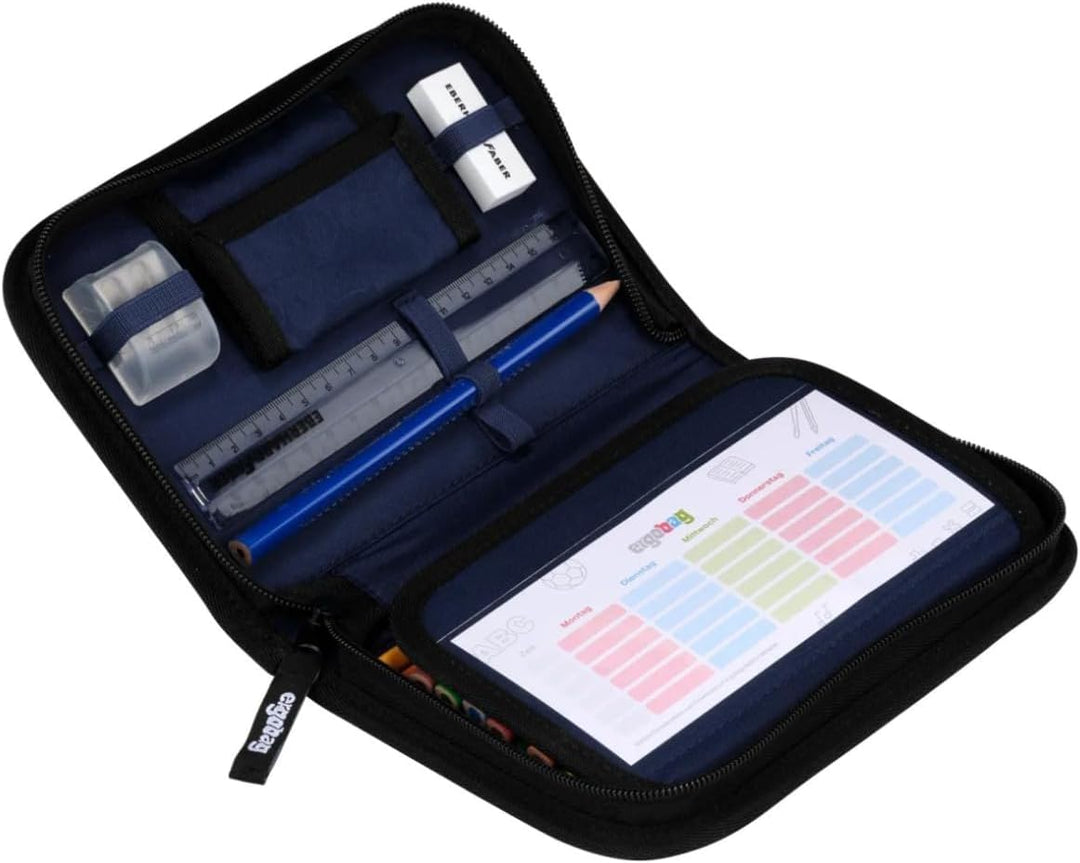 ergobag Federmäppchen Set 22-teilig, Lyra Buntstifte, Stundenplan-Fach, Kleingeld Fach, Lineal Super