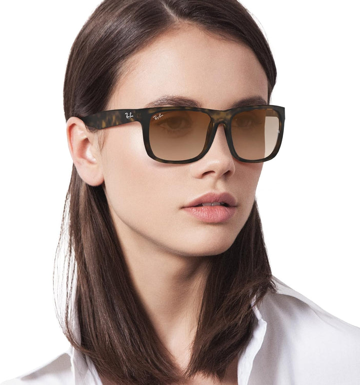 Ray-Ban unisex Justin Sonnenbrille, Rot(Rot/Blau), 51 51 Braun (Gestell: Braun (Light Havana) Glas: