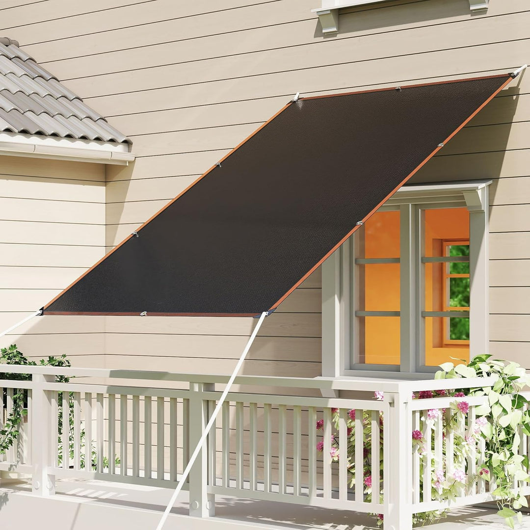 YRHome Sonnensegel 2x5m Rechteckig UV-Schutz 95% Winddurchlässig Robust für Garten Terrasse Balkon a