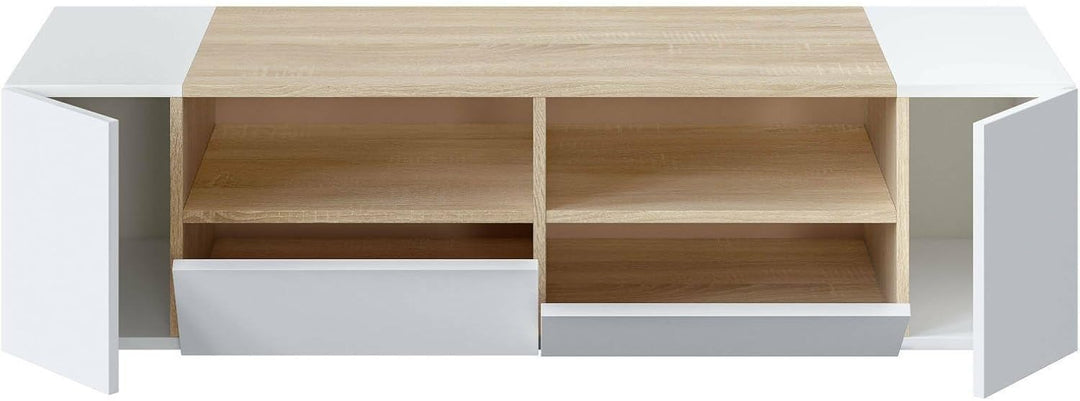 Dmora - Topeka TV-Ständer, Fernseh-Sideboard für das Wohnzimmer, moderner TV-Ständer, niedriges Mehr