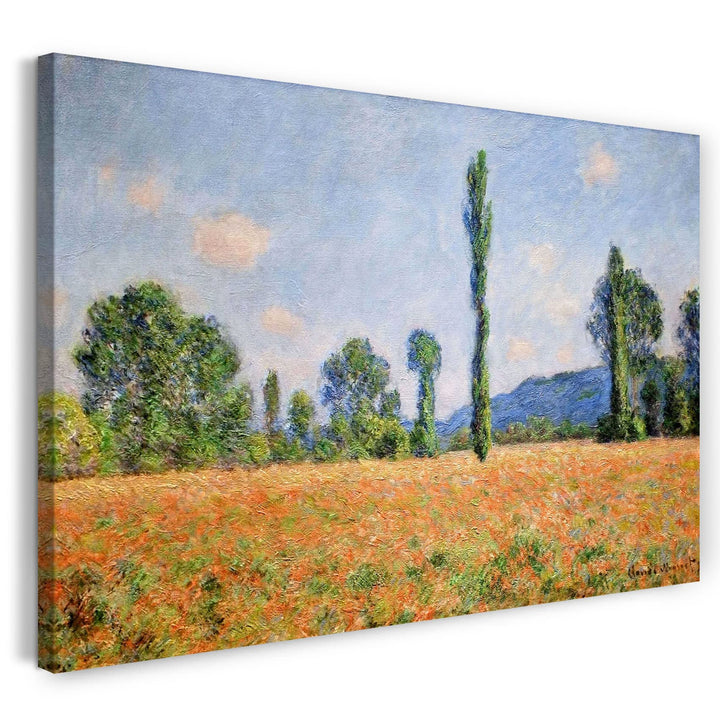 Printed Paintings Leinwand (120x80cm): Claude Monet - Mohnfeld Giverny 120x80 cm, 120x80 cm