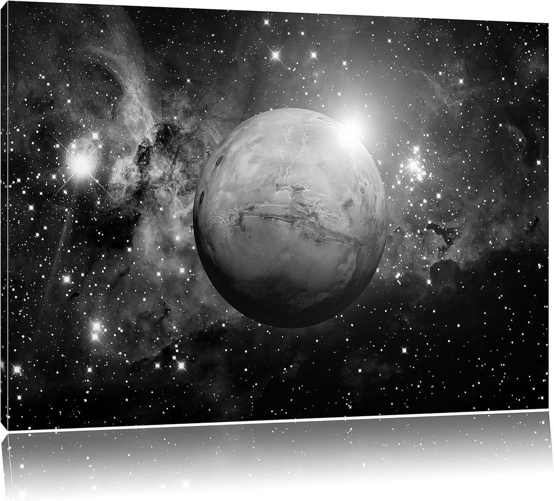 Pixxprint Planet Mars im Universum als Leinwandbild/Grösse: 100x70 / Wandbild/Kunstdruck/fertig besp