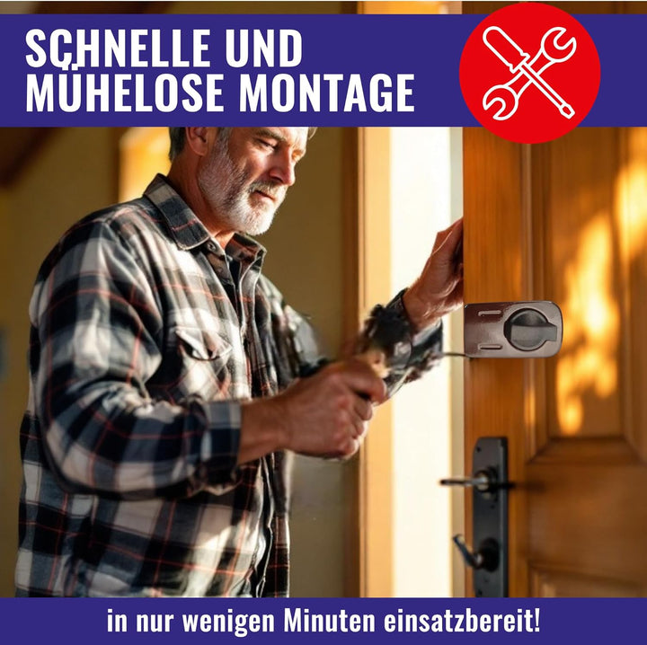 Chle-Mar - Zusatzschloss für Wohnungstür & Haustür (in Graphit) | Kastenschloss aus pulverbeschichte