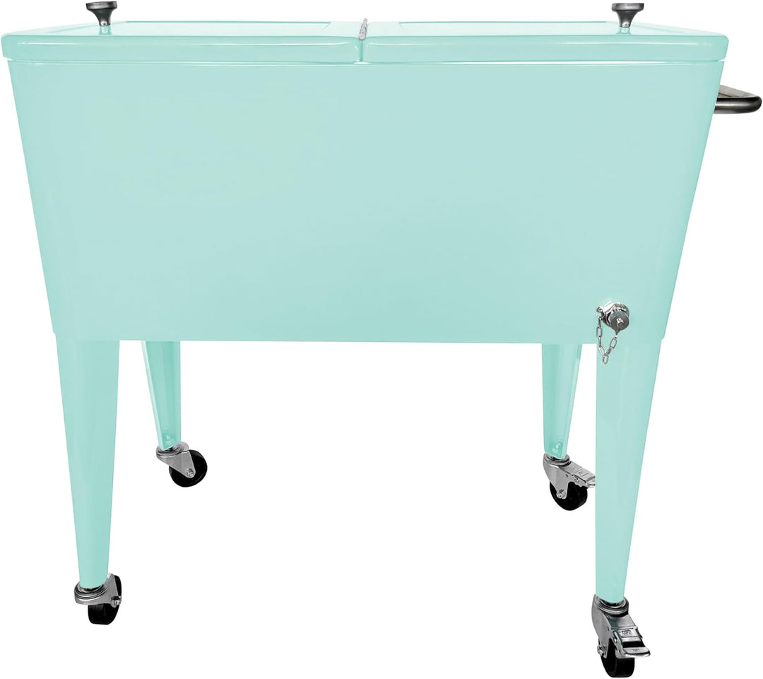 AXI Retro Getränkekühler | Kühlwagen/Kühler mit Rollen - 76 Liter | Fahrbare Kühlbox in diversen Far