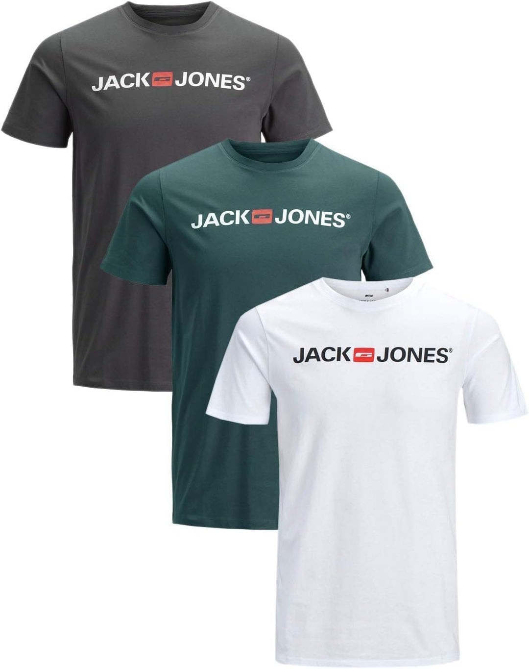 JACK & JONES Herren 3er-Set T-Shirts aus Baumwolle S Slim-fit Mix-52, S Slim-fit Mix-52