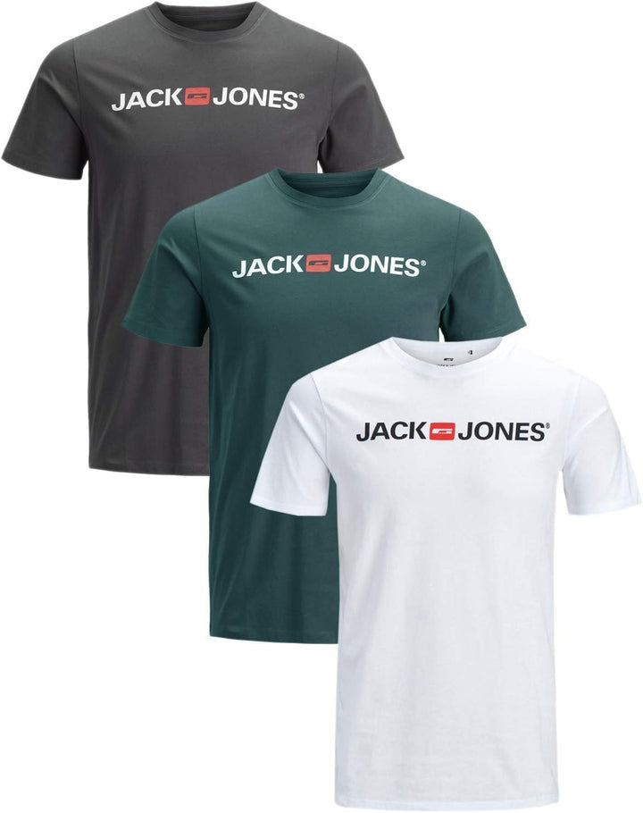 JACK & JONES Herren 3er-Set T-Shirts aus Baumwolle S Slim-fit Mix-52, S Slim-fit Mix-52