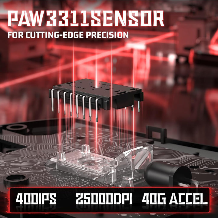 ATTACK SHARK V3 Kabellose Gaming-Maus, 65g Ultraleicht, Optischer Sensor PAW3311 mit 25K DPI, 1K Pol