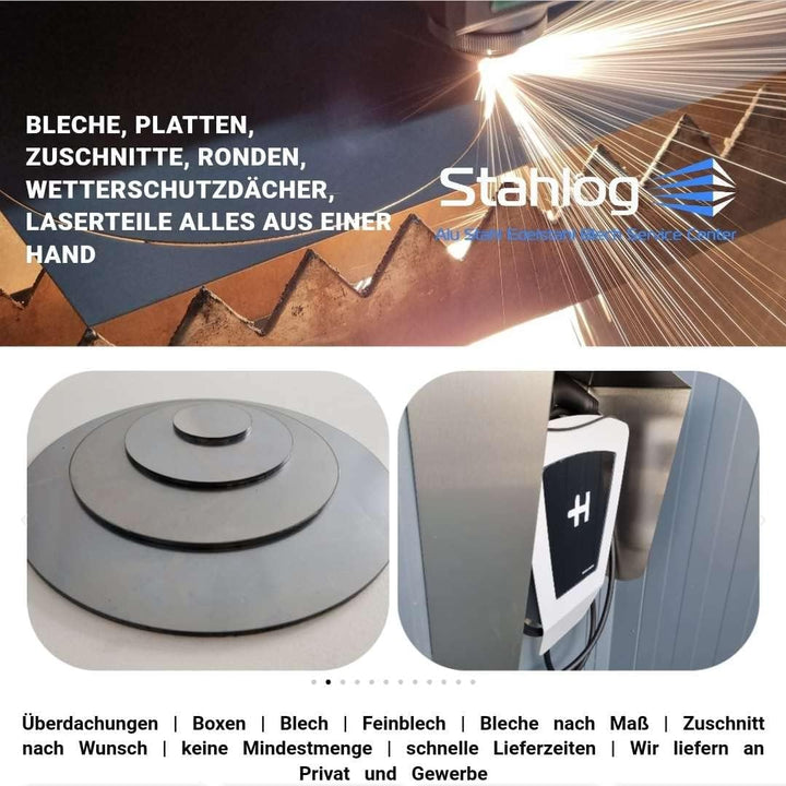 Aluminiumbleche von Stahlog, AW-1050A, DIN EN 573-3, Stärke: 2mm, Masse: 500 x 800 mm 2mm Aluminium