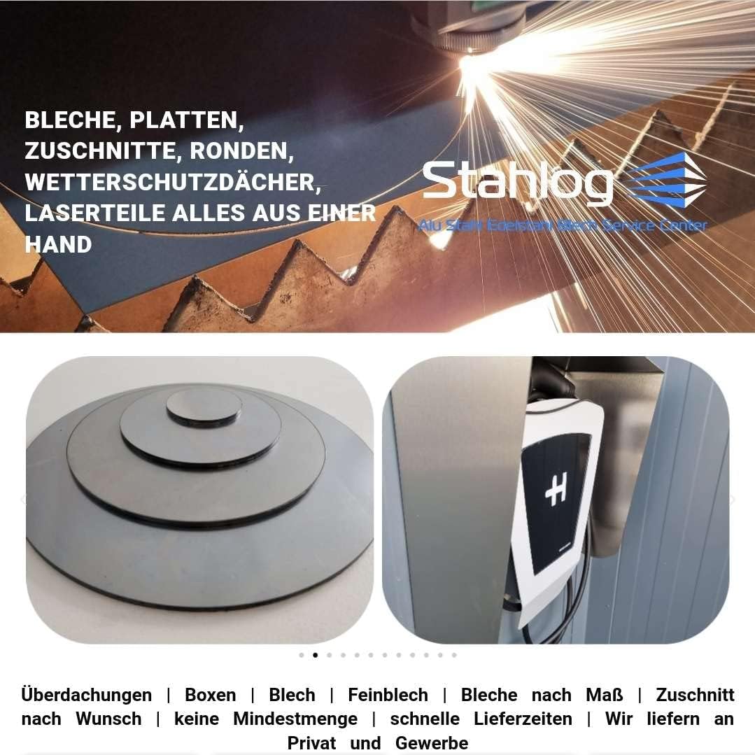 Edelstahlblech von Stahlog, 1.4301, AISI 304 (V2A), X5CrNi18-10, Stärke: 1,5 mm, Masse: 500 x 1000 m