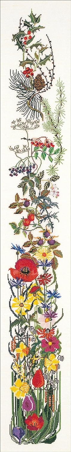 Thea Gouverneur - Kreuzstich-Set - Jahreszeitn Bell Pull - Aida - 16 Count - Für Erwachsene - 848A,