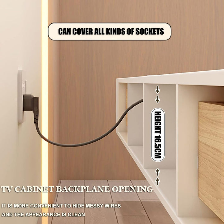 Schwebender TV-Ständer, Wand-TV-Schrank, Medienkonsole, Mit Kabellöchern, Aufbewahrungskomponenten-R