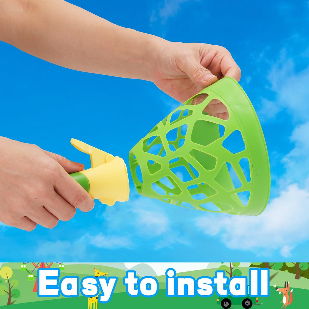 Outdoor Indoor Spielaktivitäten für Kinder mit 2 Catch Launcher-Körben und 10 Bällen, Rasen Campingp