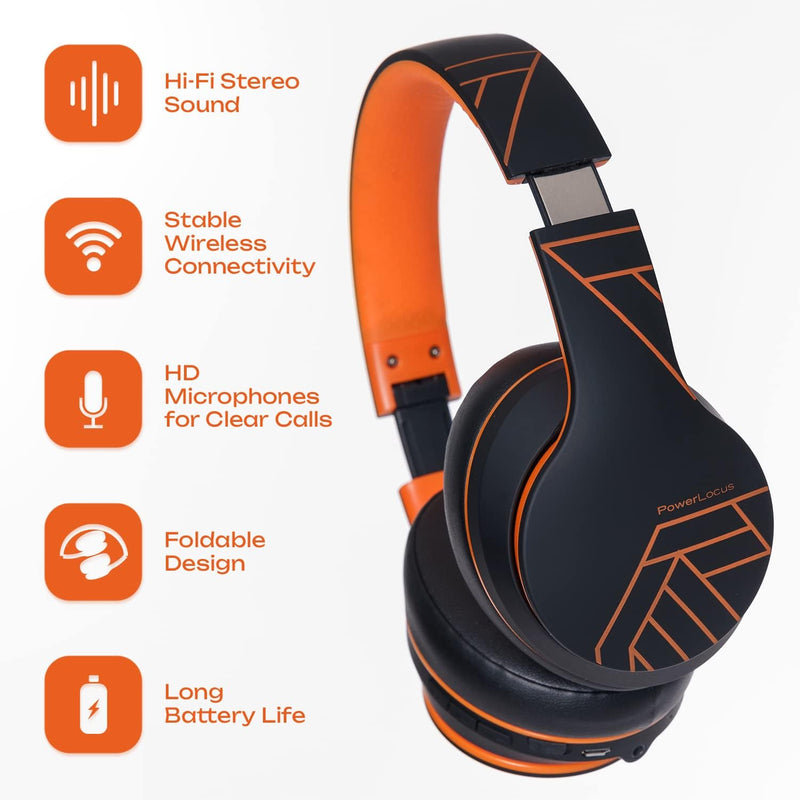 PowerLocus P6 Bluetooth Kopfhörer Over Ear, Over Ear Kopfhörer Kabellos mit Super Bass, 40Std. Spiel