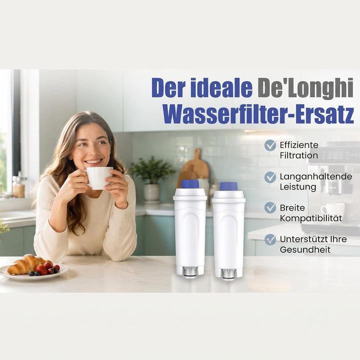 Wasserfilter kompatibel mit De'Longhi® DLSC002 – Zertifizierter Premium-Ersatzfilter für Magnifica®