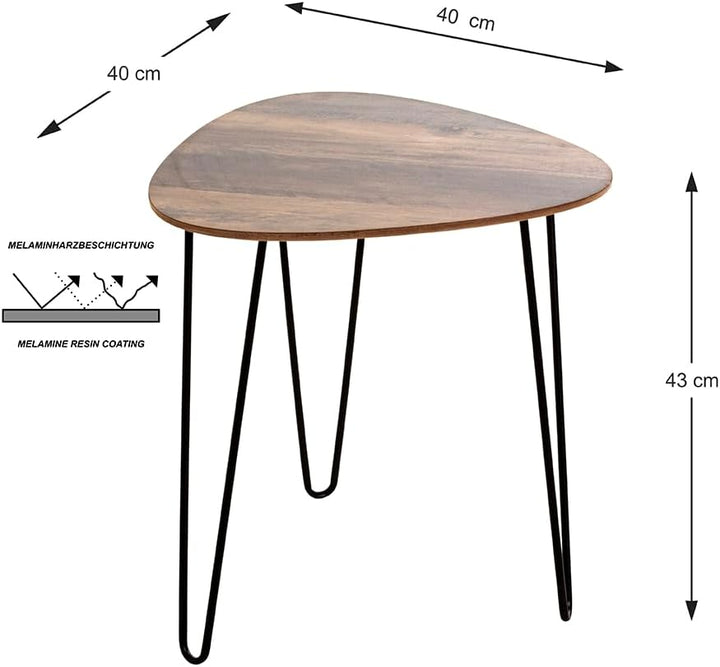 HAKU Möbel Beistelltisch, MDF, schwarz-eiche, B 40 x T 40 x H 43 cm Schwarz-eiche 40 x 40 x H 43, Sc