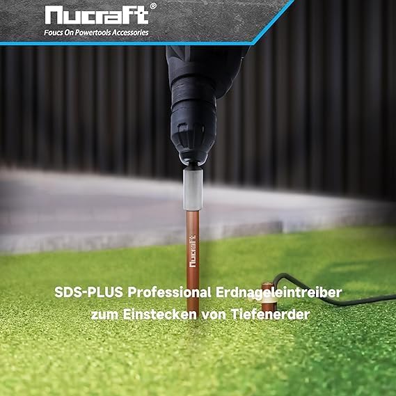 Nucraft SDS-PLUS Professional Erdnageleintreiber zum Einstecken von Tiefenerder Erder Erdung Staberd
