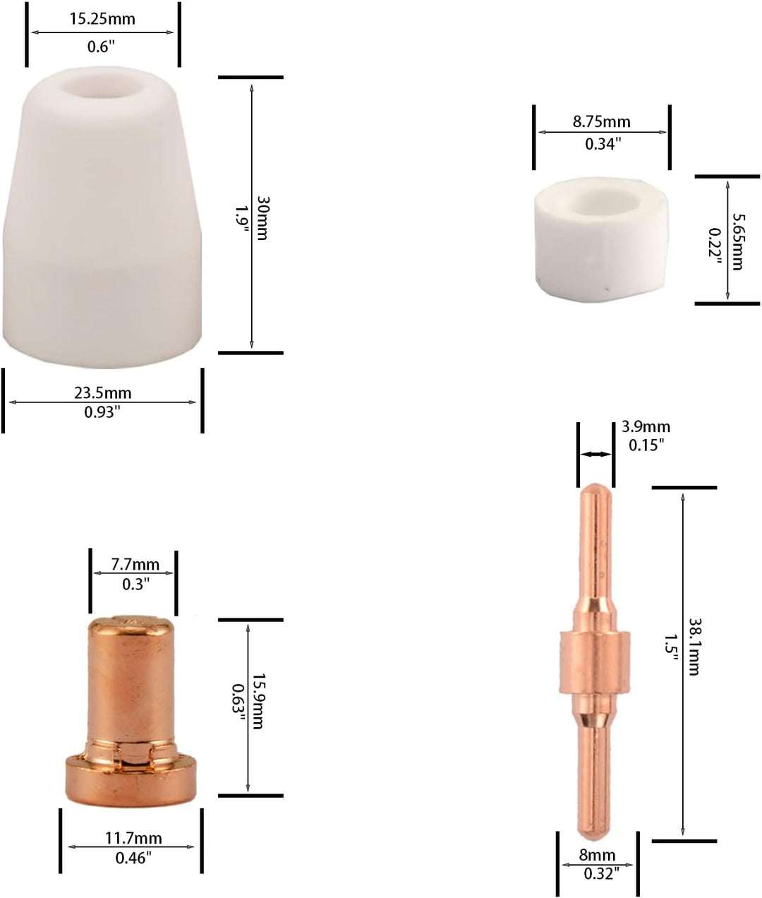 KERUE PT-31 Extended Air Plasma Schneiddüse Elektrode Verbrauchsmaterialien passend für CUT-40 CUT-5