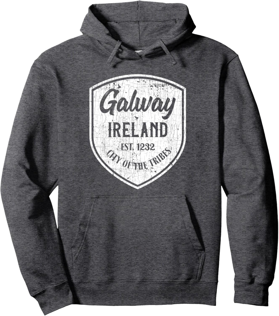 "Galway, Ireland" - Eire gift - Distressed Irish Souvenir Pullover Hoodie