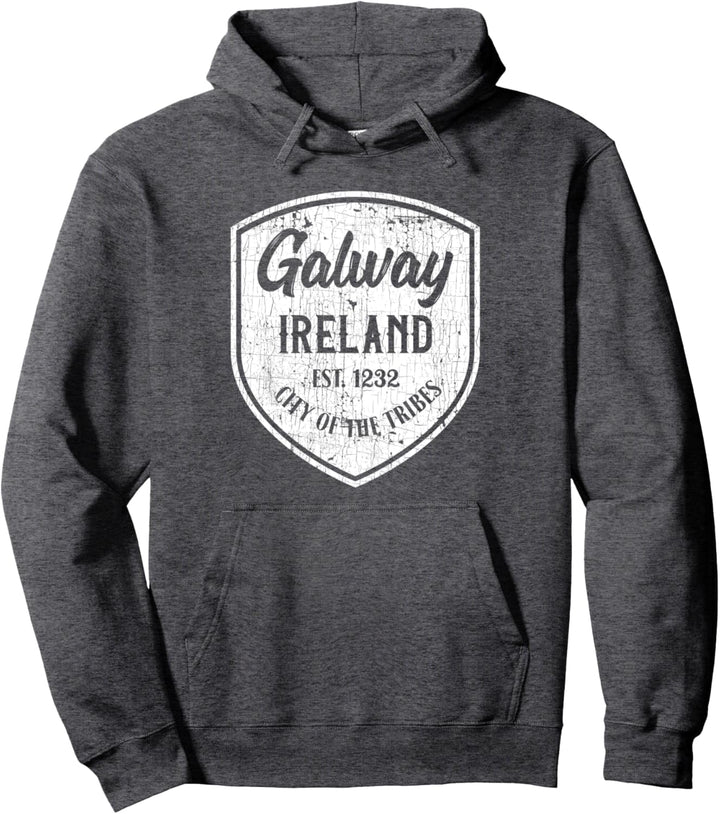 "Galway, Ireland" - Eire gift - Distressed Irish Souvenir Pullover Hoodie