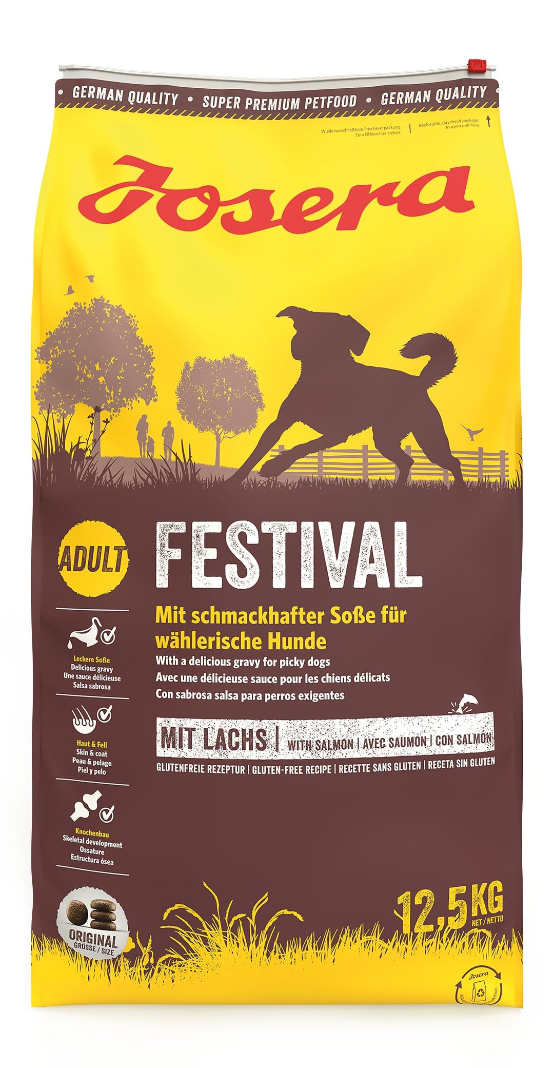 JOSERA Festival (1 x 12,5 kg) | Hundefutter mit leckerem Sossenmantel | Super Premium Trockenfutter