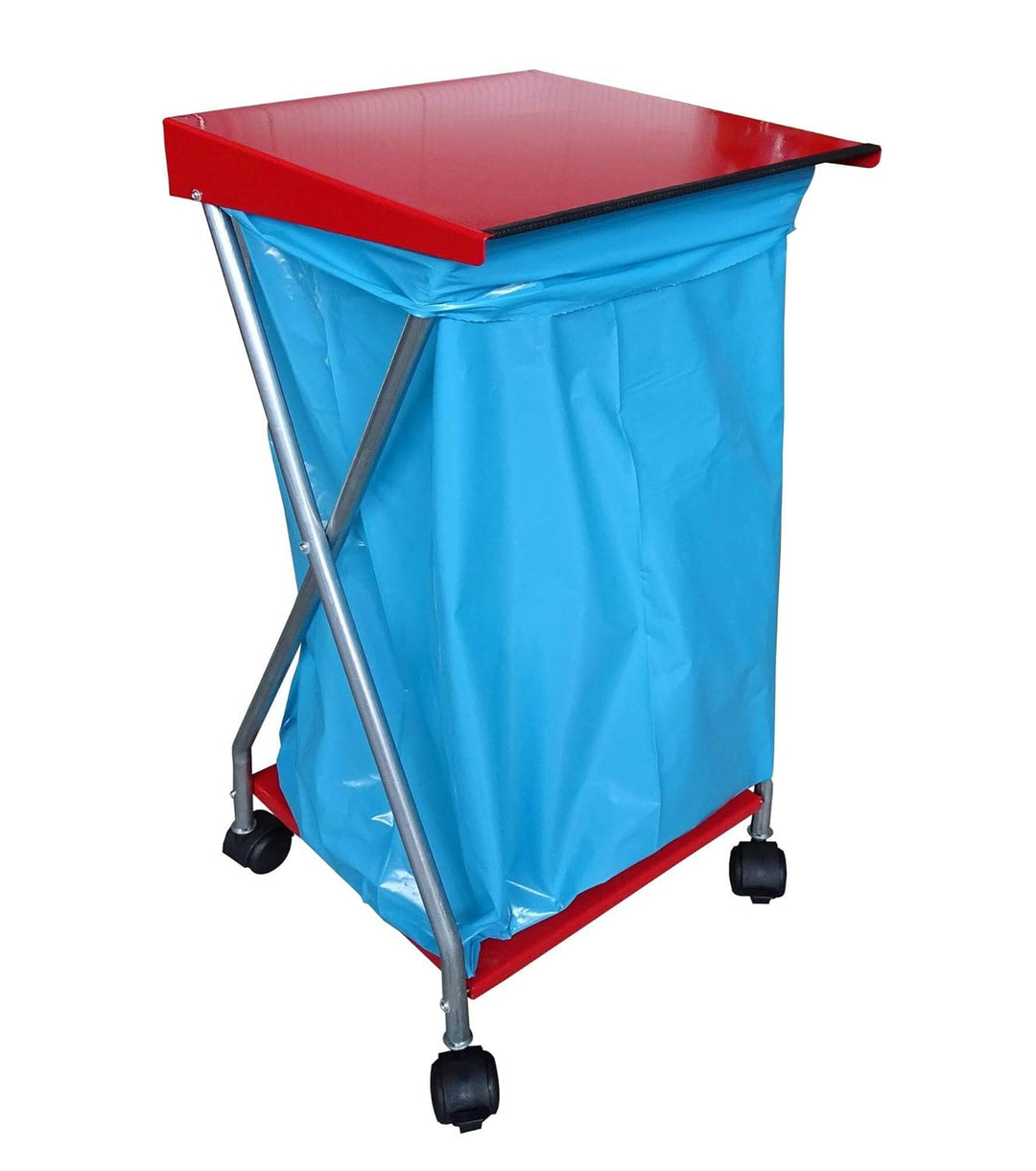 QUICK STAR Müllsackständer mit 4 Rollen und 25 Müllsäcken 120 Liter Ständer Müllbeutelhalter Müllsac