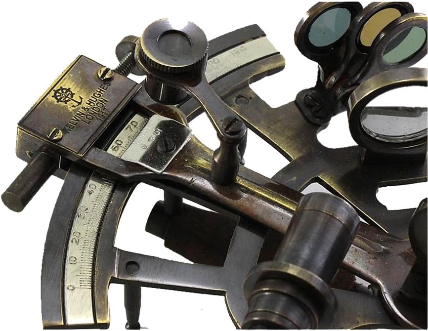 Sextant aus veraltetem Messing, Nachbildung von Kelvin & Hughes