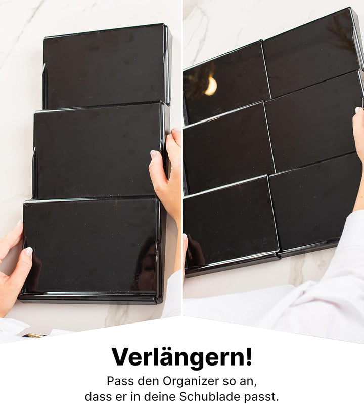 Deco haus® Gewürzregal Schublade [MIT 24 GEWÜRZGLÄSER & ETIKETTEN] - Gewürz Organizer Schublade - Ge
