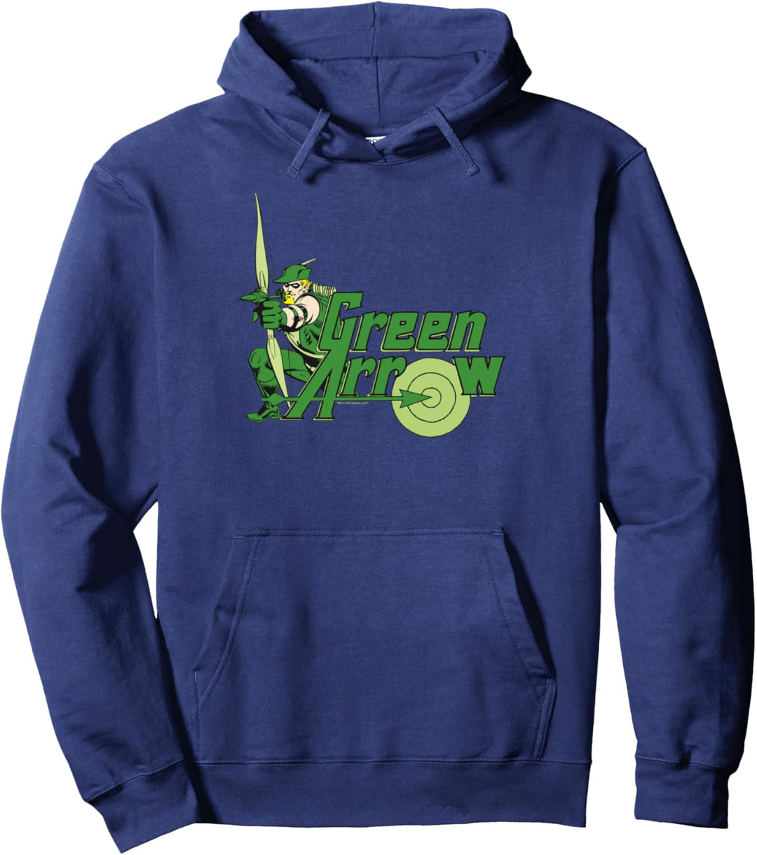 Justice League Green Arrow Charcter & Logo Pullover Hoodie