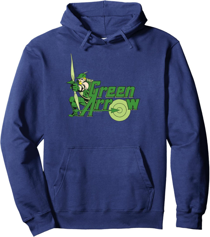 Justice League Green Arrow Charcter & Logo Pullover Hoodie