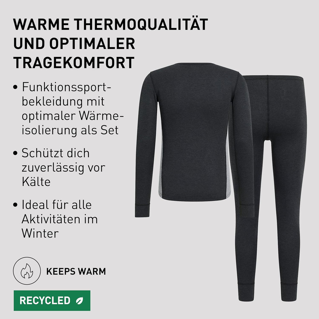 Odlo Herren Active Warm Eco_196702 Funktionsunterwäsche Set XXL Dark Grey Melange - Grey Melange, XX