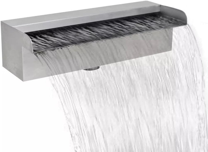 Tidyard Rechteckige Wasserfall Pool-Fontäne Edelstahl Rechteckige Wasserfontäne Wasserspiel 30 x 11,