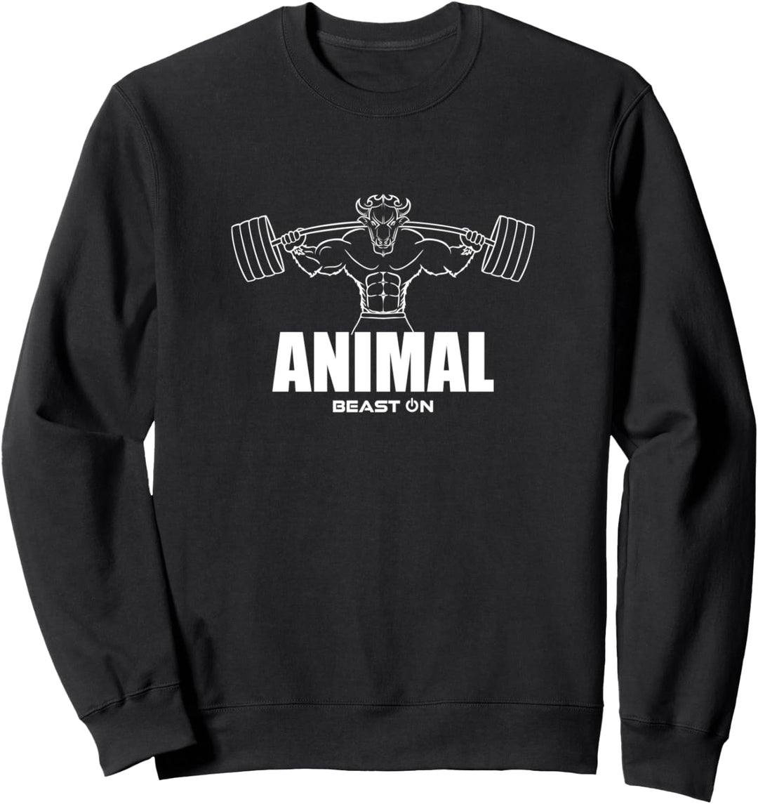 ANIMAL | Büffel Beast ON | GYM Motivation Fitness Sprüche Sweatshirt