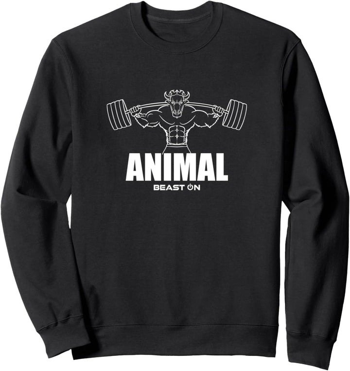ANIMAL | Büffel Beast ON | GYM Motivation Fitness Sprüche Sweatshirt