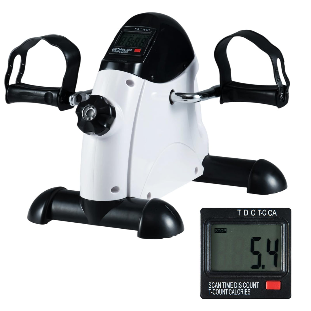 GYMAX Mini-Heimtrainer, Beintrainer mit Widerstandsregler & LCD-Anzeige, pedaltrainer für Arme & Bei