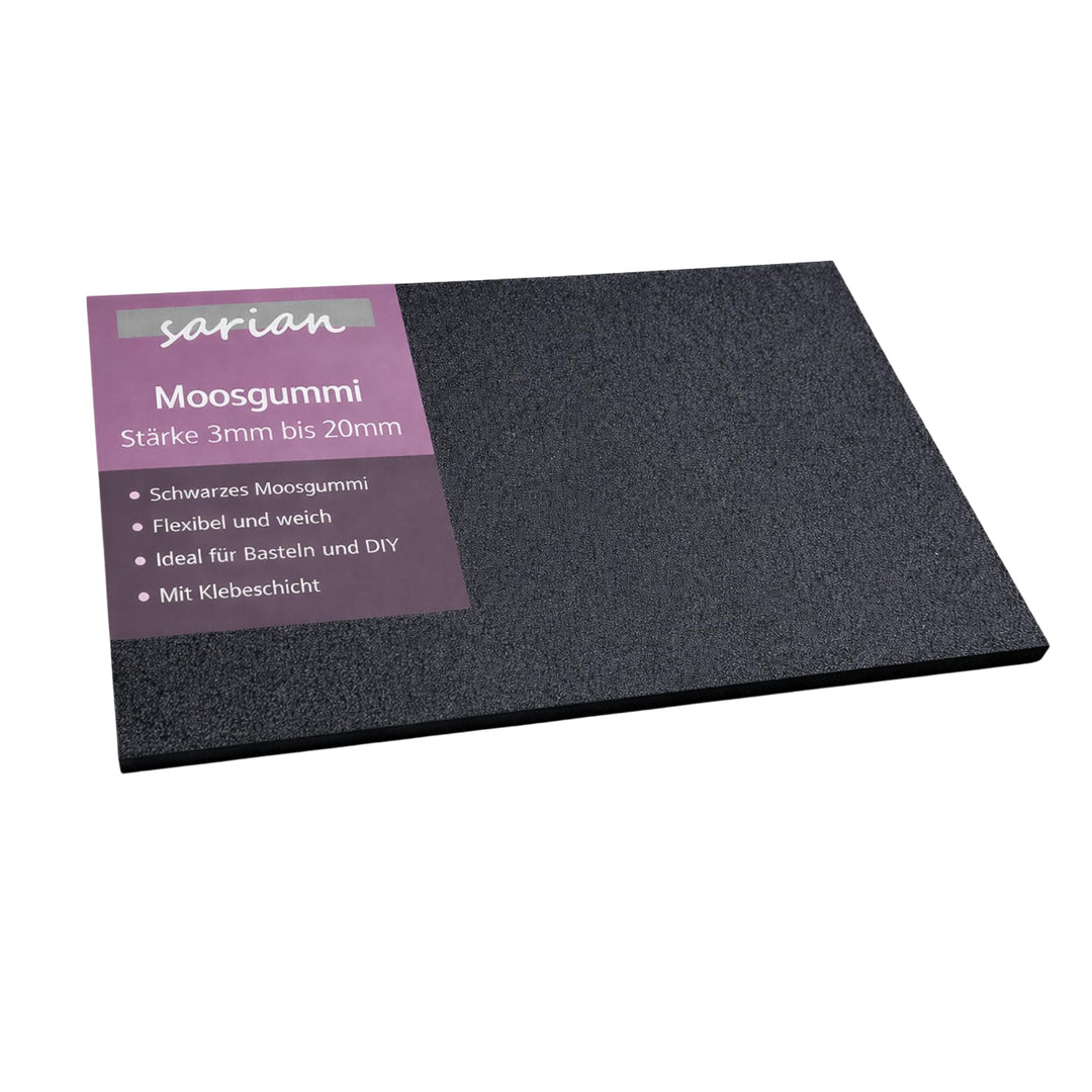 Moosgummiplatte 200mm x 300mm selbstklebend 3mm 5mm 8mm 10mm 12mm 15mm 20mm stark EPDM Zellkautschuk