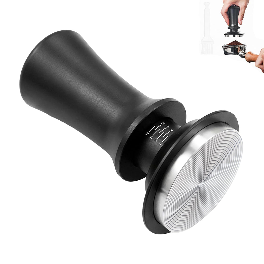 Kaffee Tamper 58mm mit einstellbarem Druck & automatischem Federmechanismus - Edelstahl Basis für gl