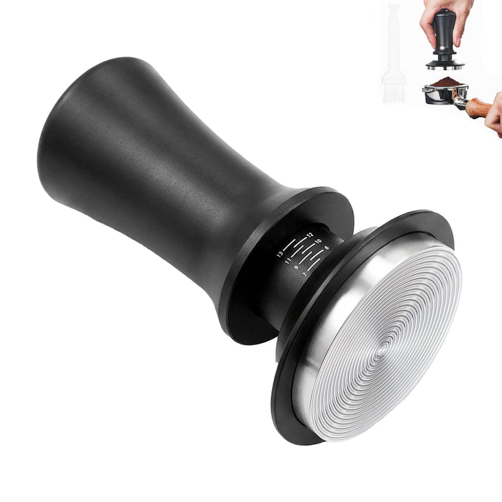 Kaffee Tamper 58mm mit einstellbarem Druck & automatischem Federmechanismus - Edelstahl Basis für gl
