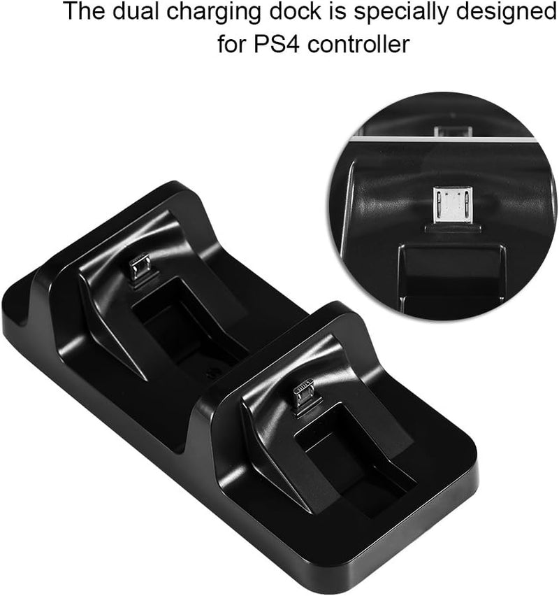 Hakeeta Controller Ladestation für PS4 Playstation 4, Dual USB Ladestation Ladegerät Ständer Twin Do