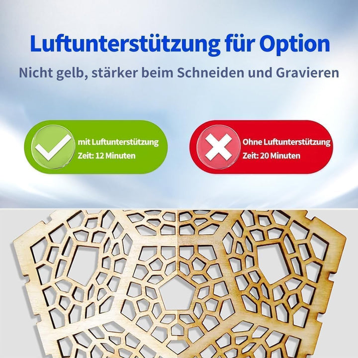 Longer RAY5 20W Lasergravierer mit Luftpumpe, Y-Achse Rotationswalze 360 ° Drehung mit Halter, 8pcs