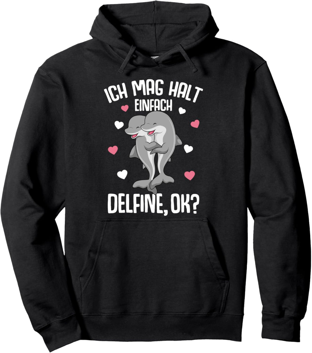 Ich mag halt Delfine Kinder Mädchen Delfin Pullover Hoodie