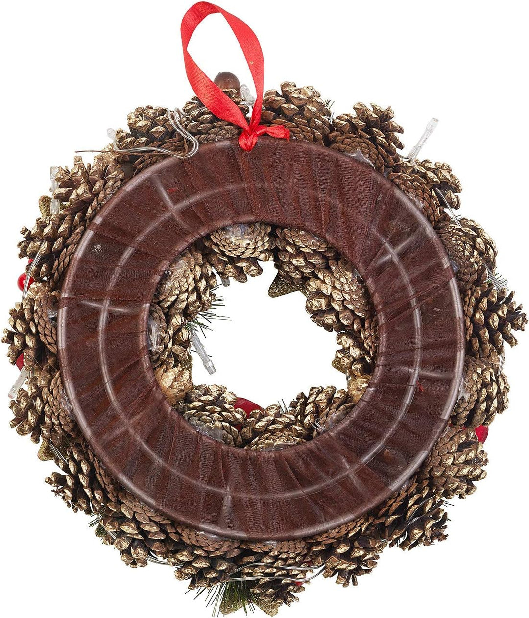 Britesta aussen-Dekos Weihnachten: 2 Weihnachtskränze, 20 warmweisse LEDs, Timer, batteriebetrieben,