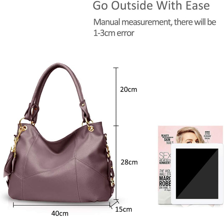 NICOLE & DORIS Damen handtasche Umhängetasche mit grosser Kapazität Weiche Ledertasche shopper Neue