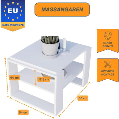 CraftPAK Wohnzimmer Tisch für Couch aus hochwertigem Holzwerkstoff, Stabiler & moderner Couchtisch m