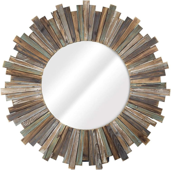 Melko Wandspiegel rund 90 cm Shabby Chic Spiegel Hängespiegel Flurspiegel