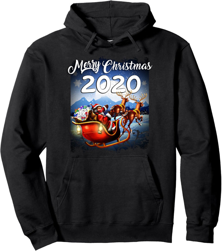 Lockdown Christmas 2020 Santa Reindeer Quarantine Mask Gifts Pullover Hoodie